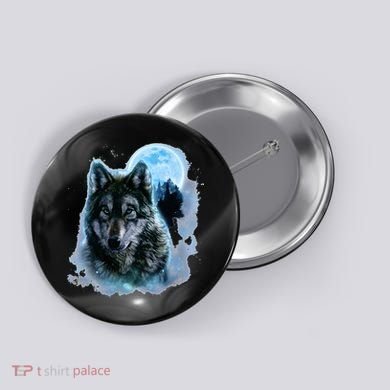 Grey Wolf Hunting Ground Icy Moon Forest Galaxy Button