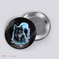 Grey Wolf Hunting Ground Icy Moon Forest Galaxy Button thumb 0