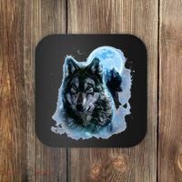 Grey Wolf Hunting Ground Icy Moon Forest Galaxy Coaster thumb 0