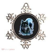 Grey Wolf Hunting Ground Icy Moon Forest Galaxy Ornament thumb 0