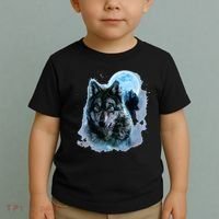 Grey Wolf Hunting Ground Icy Moon Forest Galaxy Toddler T-Shirt thumb 2