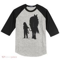 Girl With Horse Raglan Baseball Sleeve Shirt thumb 0