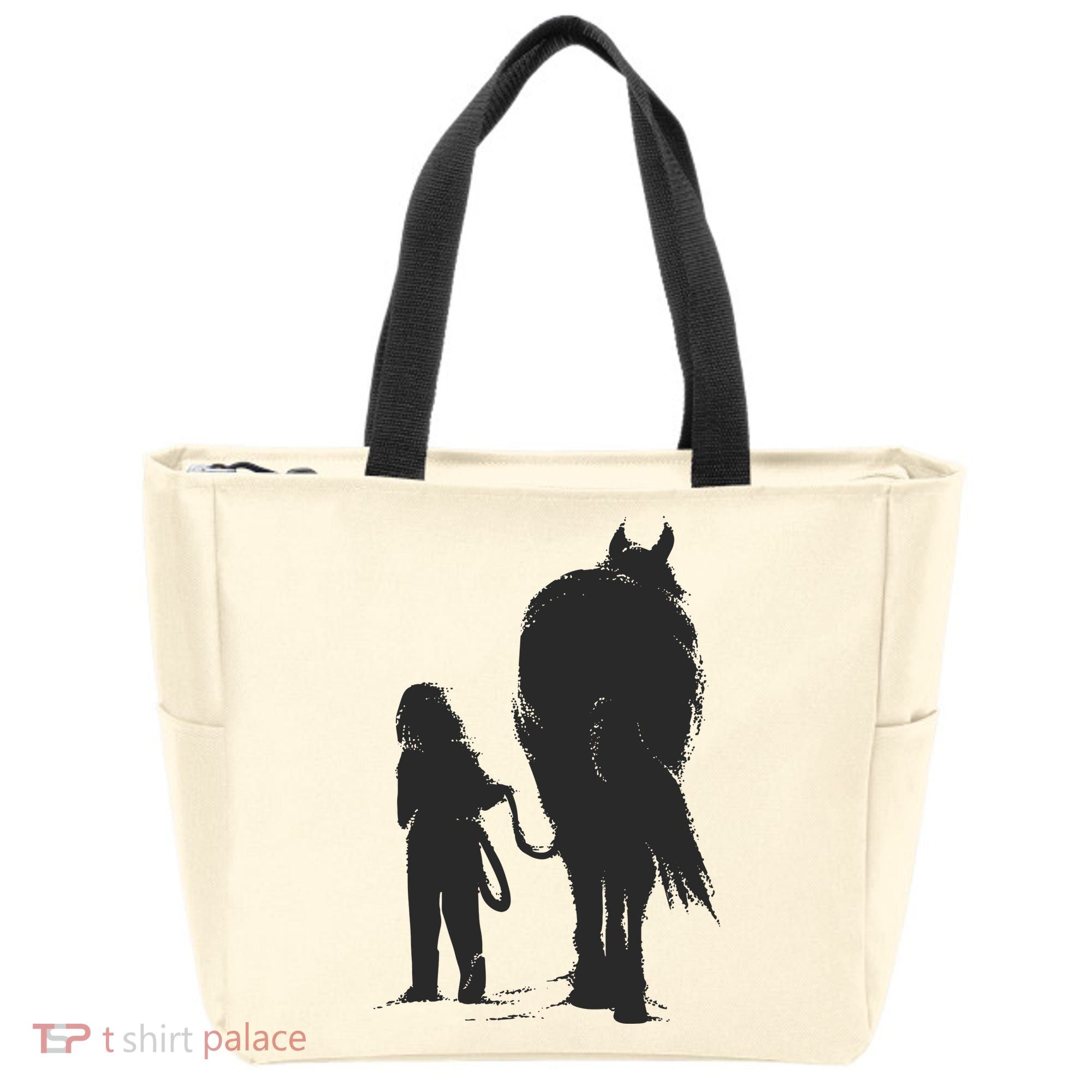 Girl With Horse Tote Bag