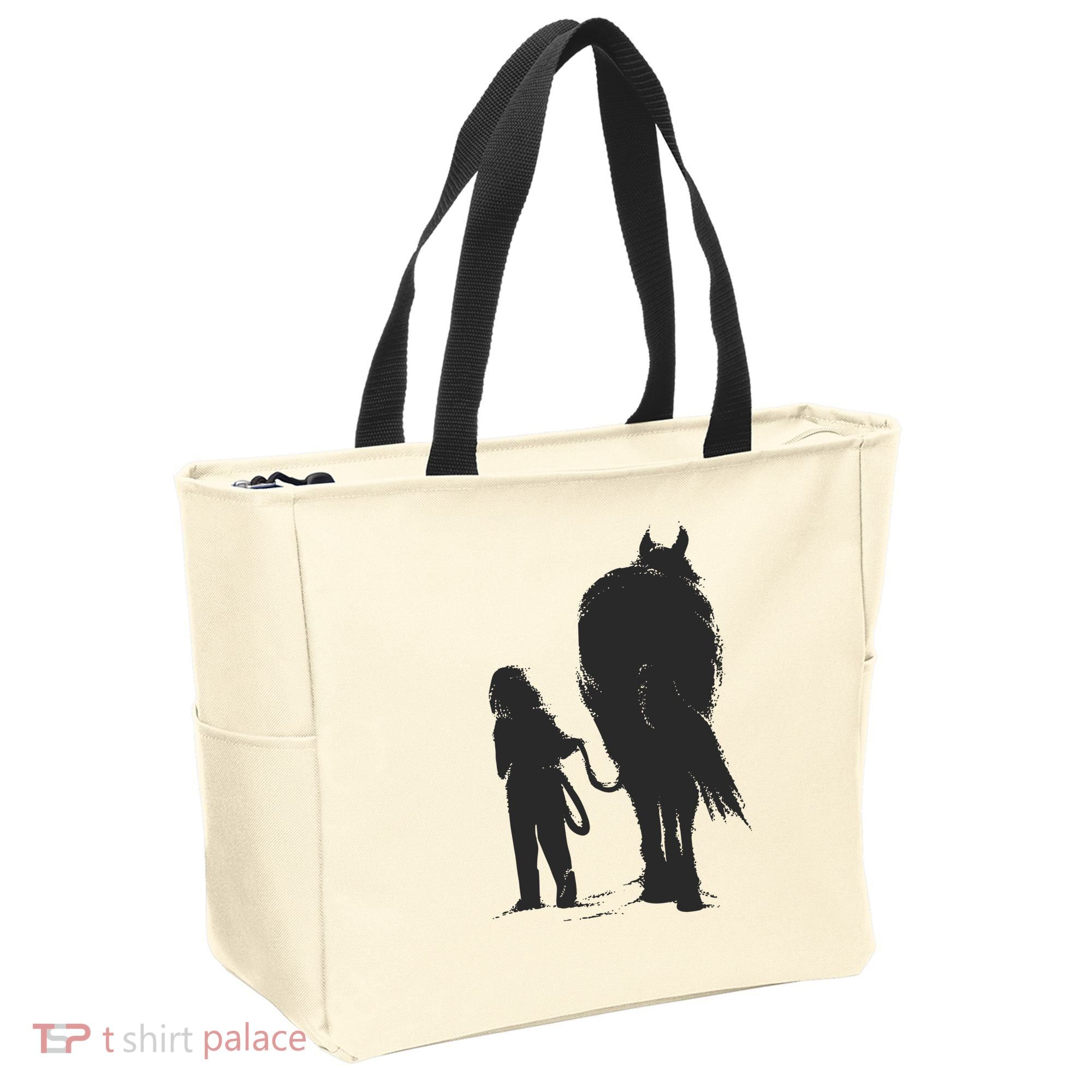 Girl With Horse Tote Bag