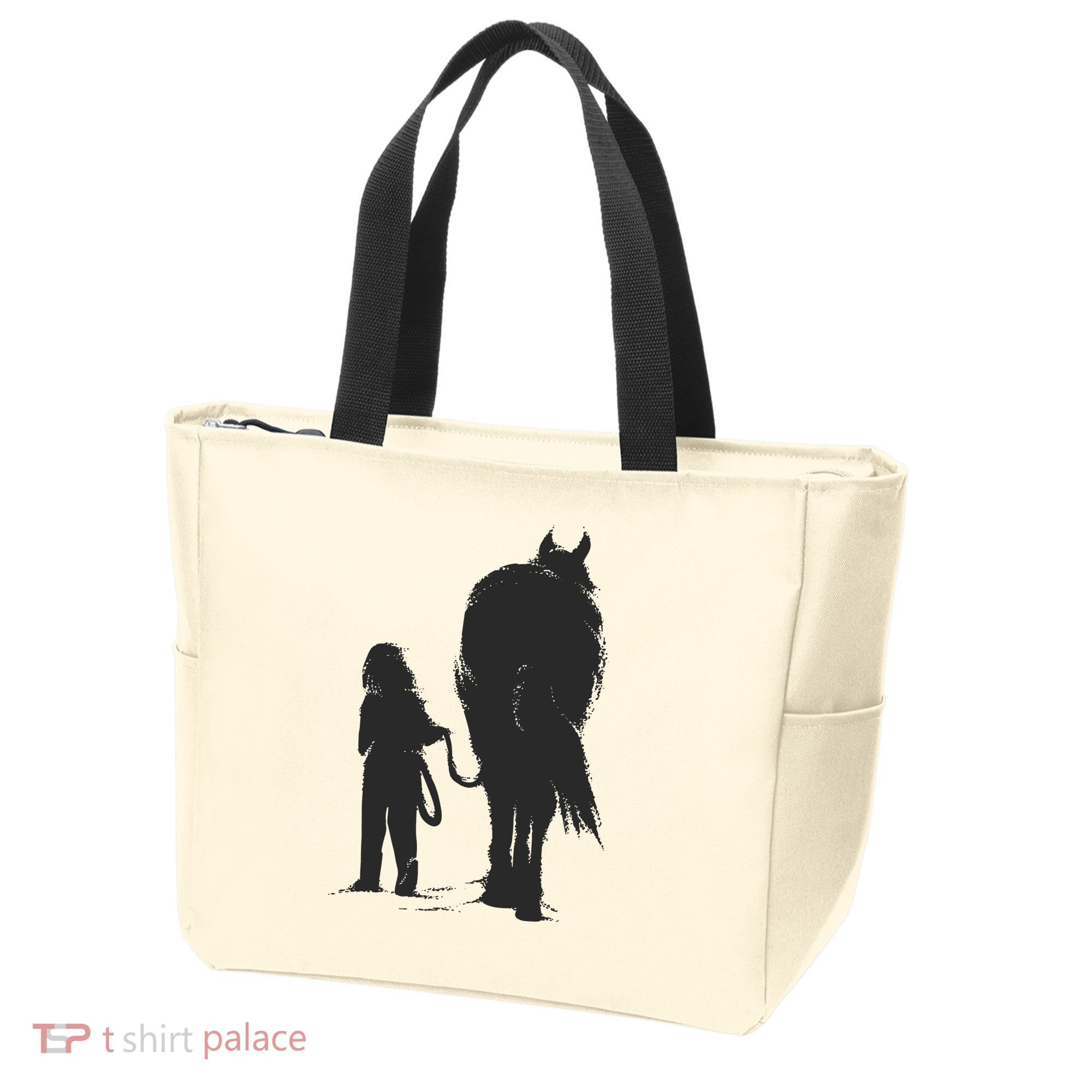 Girl With Horse Tote Bag