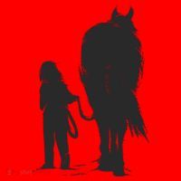 Girl With Horse Santa Hat thumb 1