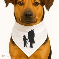 Girl With Horse USA-Made Doggie Bandana thumb 1