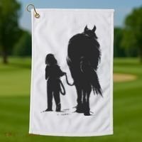 Girl With Horse Golf Towel thumb 1