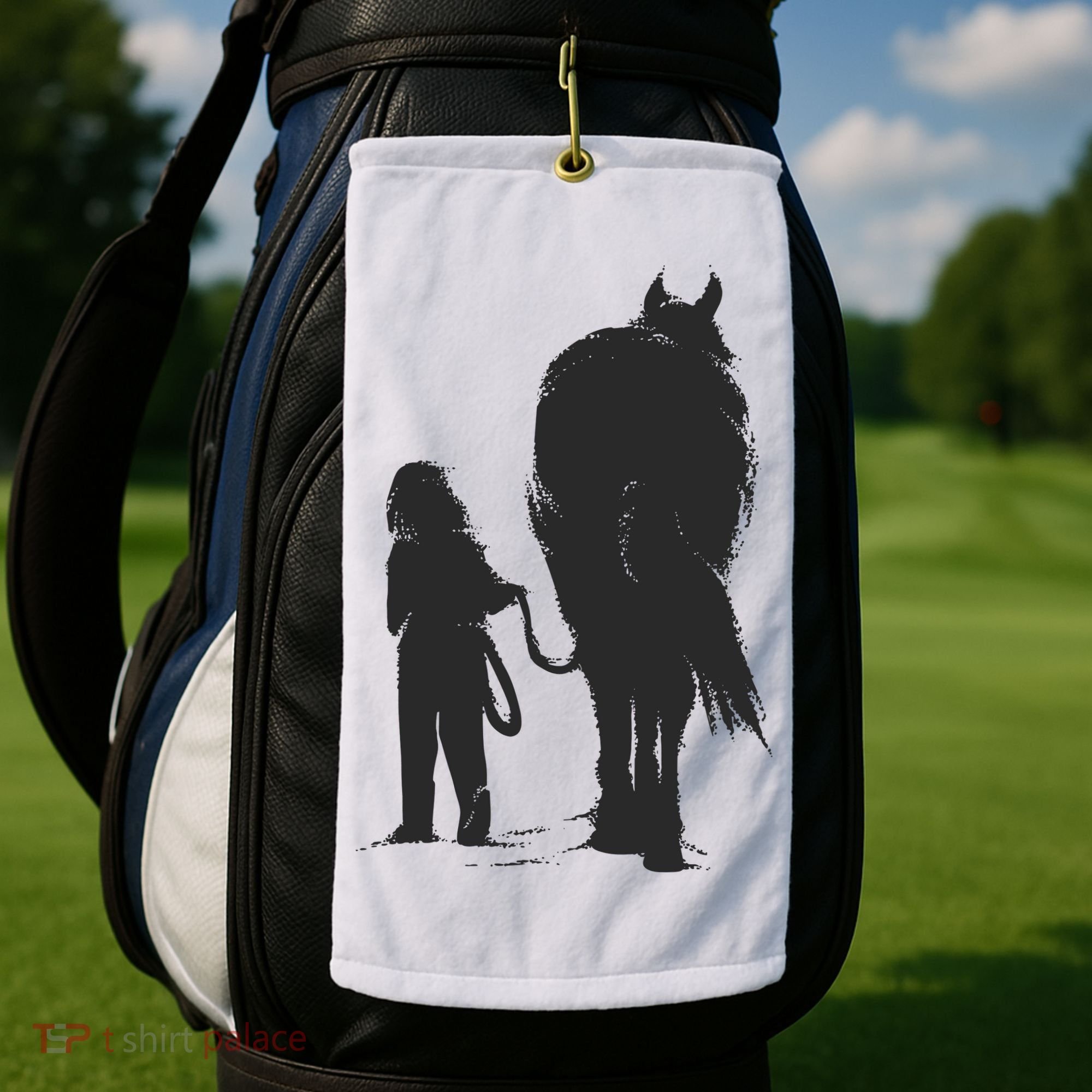 Girl With Horse Golf Towel