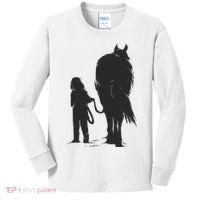 Girl With Horse Kids Long Sleeve Shirt thumb 0