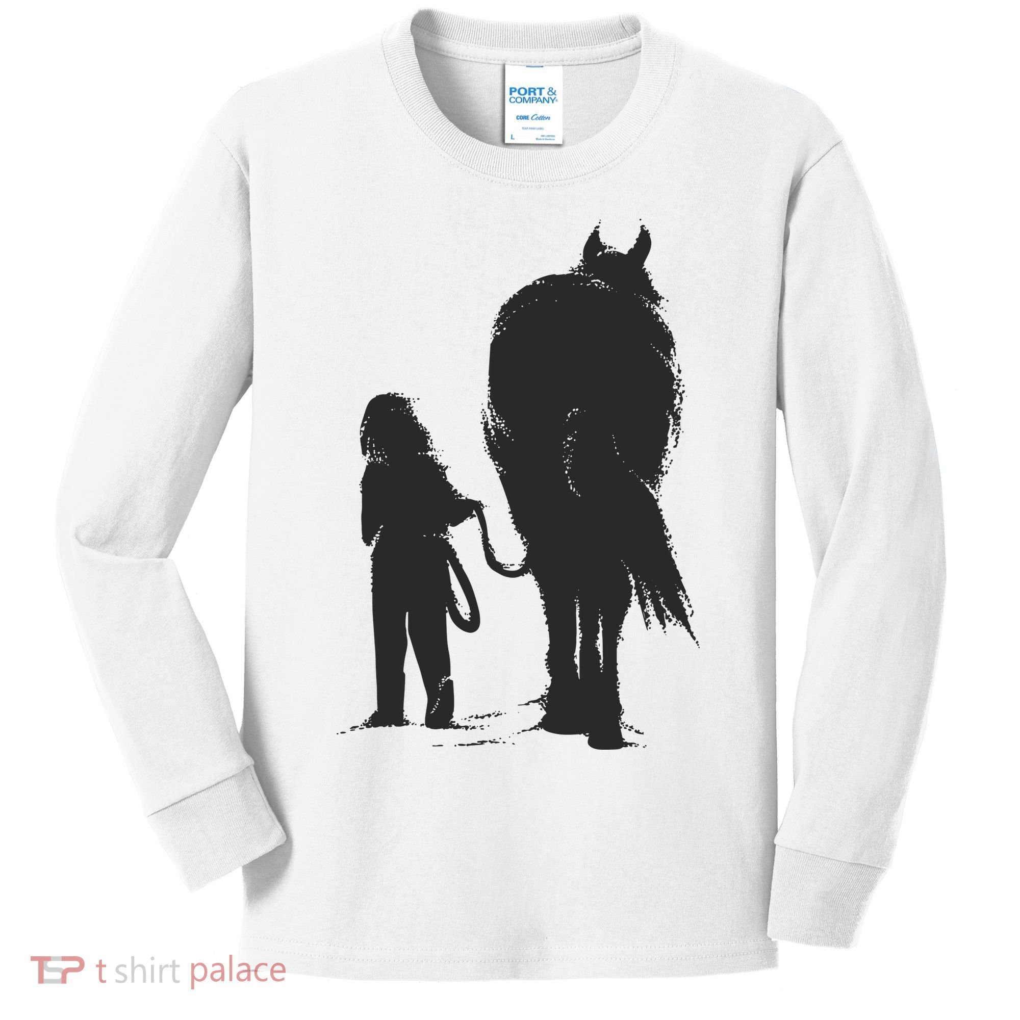 Girl With Horse Kids Long Sleeve Shirt