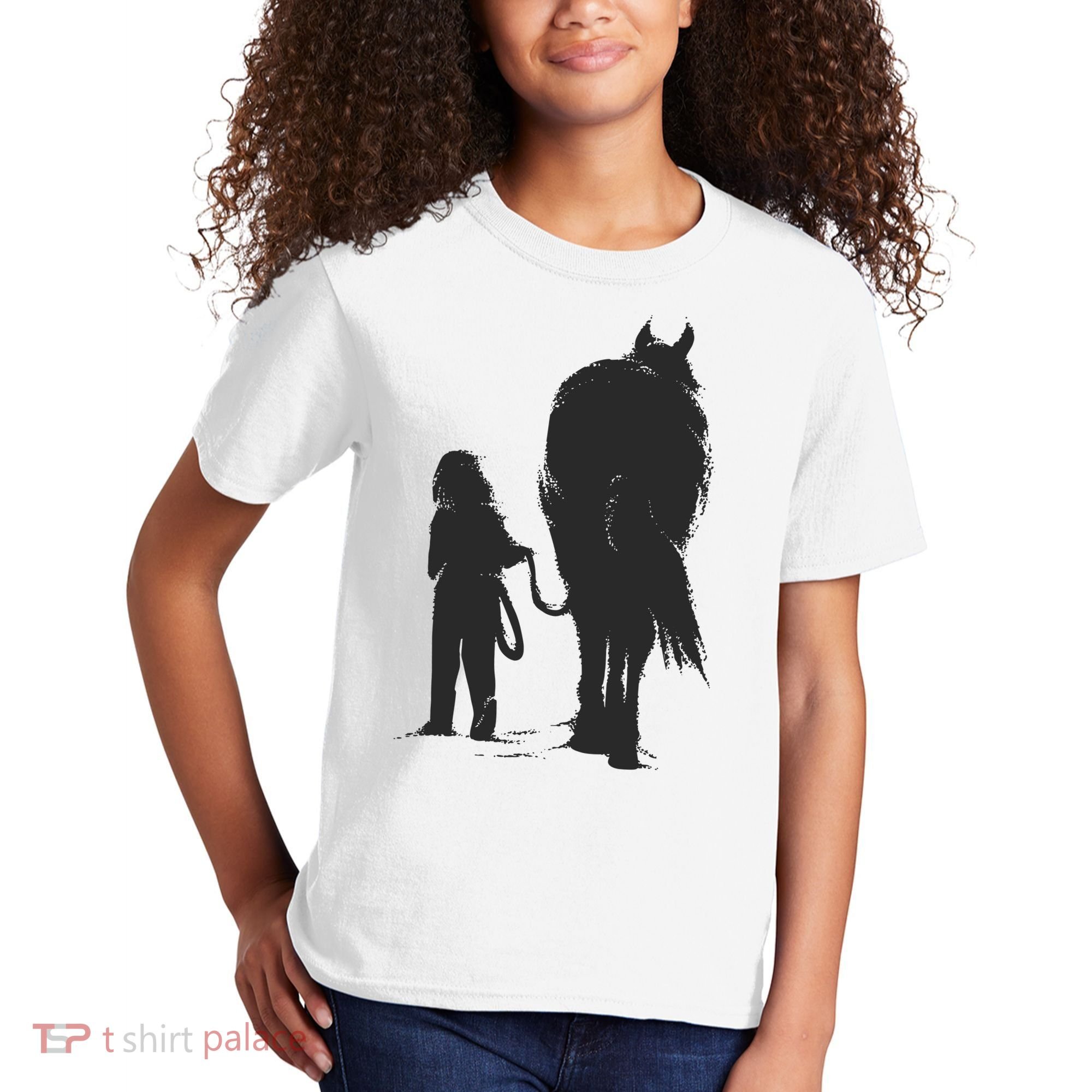 Girl With Horse Kids T-Shirt