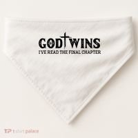 God Wins I Ve Read The Final Chapter Christian Cross USA-Made Doggie Bandana thumb 0