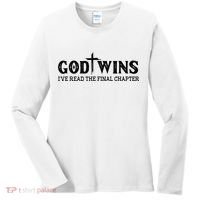 God Wins I Ve Read The Final Chapter Christian Cross Women's Long Sleeve Shirt thumb 0