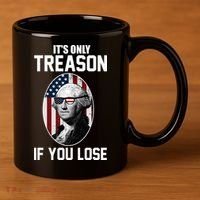 George Washington It's Only Treason If You Lose 11oz C Handle Ceramic Mug thumb 3