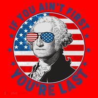 George Washington If You Ain't First You're Last Santa Hat thumb 1