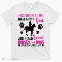 Girl Who Loves Horses And Dogs T-Shirt thumb 0