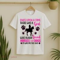 Girl Who Loves Horses And Dogs T-Shirt thumb 2