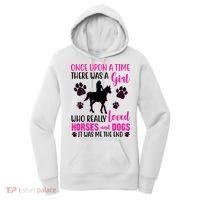 Girl Who Loves Horses And Dogs Women's Hoodie thumb 0