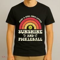 Girl Who Loves Sunshine Pickleball Pickle Ball Women T-Shirt thumb 3