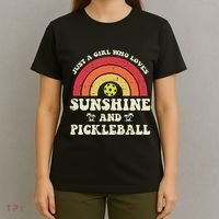 Girl Who Loves Sunshine Pickleball Pickle Ball Women T-Shirt thumb 4