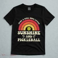Girl Who Loves Sunshine Pickleball Pickle Ball Women T-Shirt thumb 5