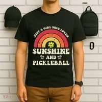 Girl Who Loves Sunshine Pickleball Pickle Ball Women T-Shirt thumb 6