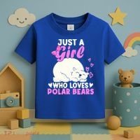 Girl Who Loves Polar Bear | North Pole | Cute Polar Bear Toddler T-Shirt thumb 3