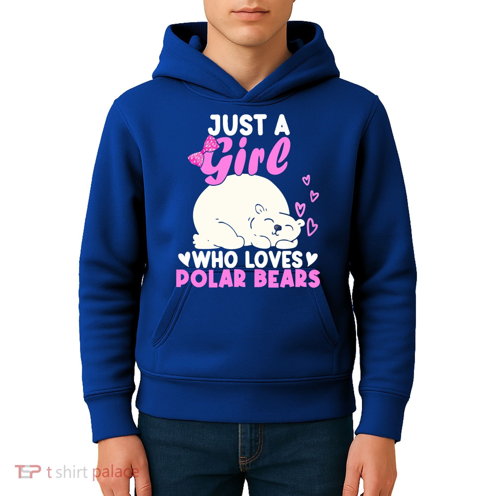 Girl Who Loves Polar Bear | North Pole | Cute Polar Bear Kids Hoodie