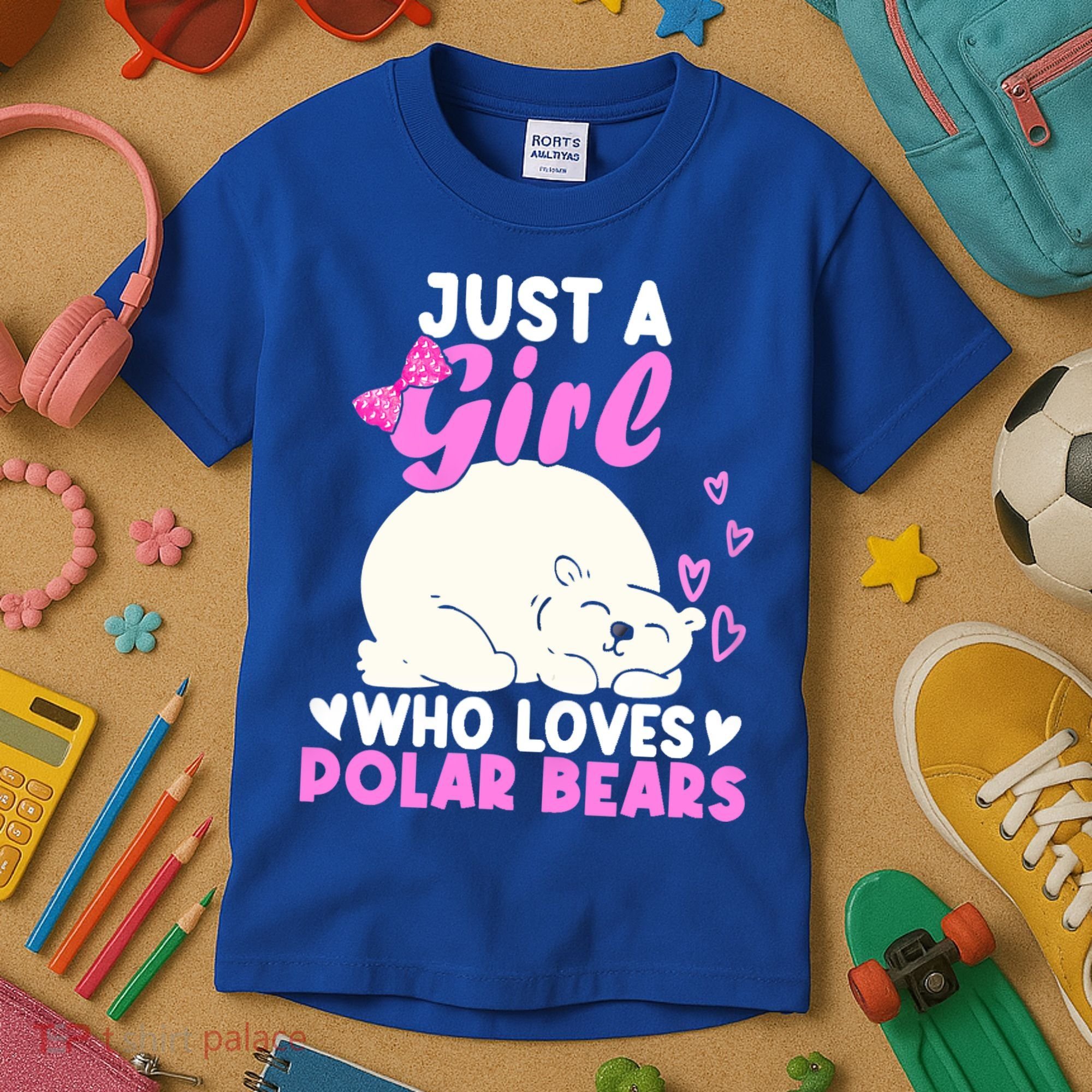 Girl Who Loves Polar Bear | North Pole | Cute Polar Bear Kids T-Shirt