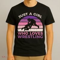 Girl Who Loves Wrestling Retro Wrestler Women  T-Shirt thumb 3