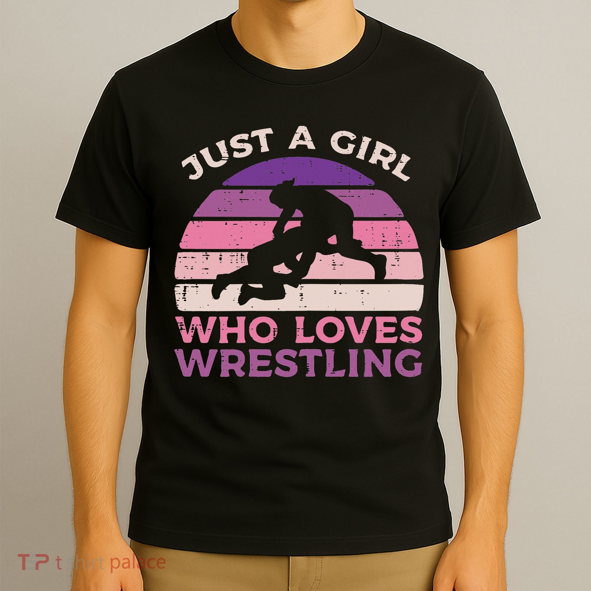 Girl Who Loves Wrestling Retro Wrestler Women  T-Shirt