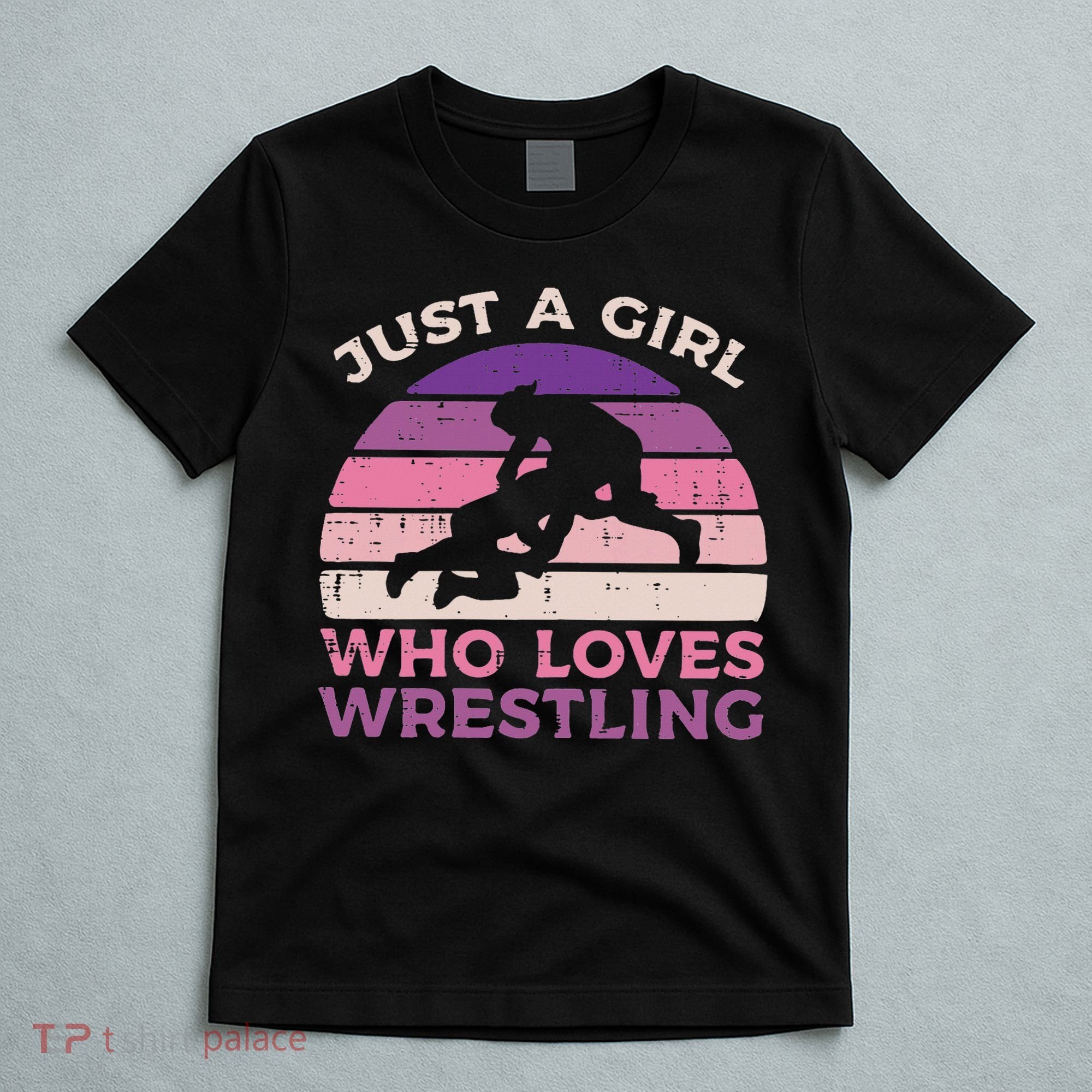 Girl Who Loves Wrestling Retro Wrestler Women  T-Shirt