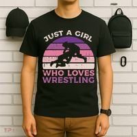 Girl Who Loves Wrestling Retro Wrestler Women  T-Shirt thumb 6