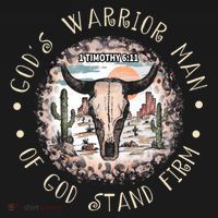 God&39;S Warrior Man Of God Stand Firm Bull Skull Desert T-Shirt thumb 7