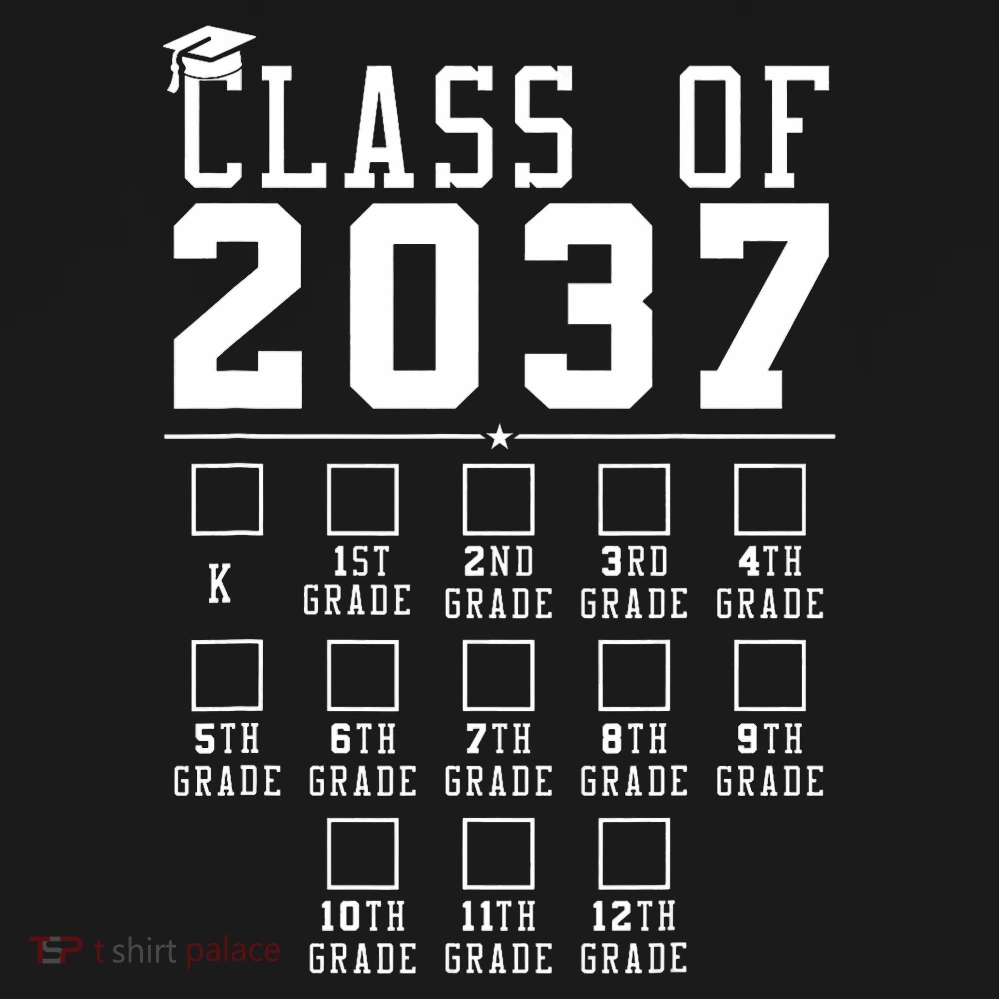 Grow With Me Class Of 2037 Handprint Kindergarten Graduation Women's Hoodie