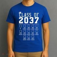 Grow With Me Class Of 2037 Handprint Kindergarten Graduation T-Shirt thumb 3
