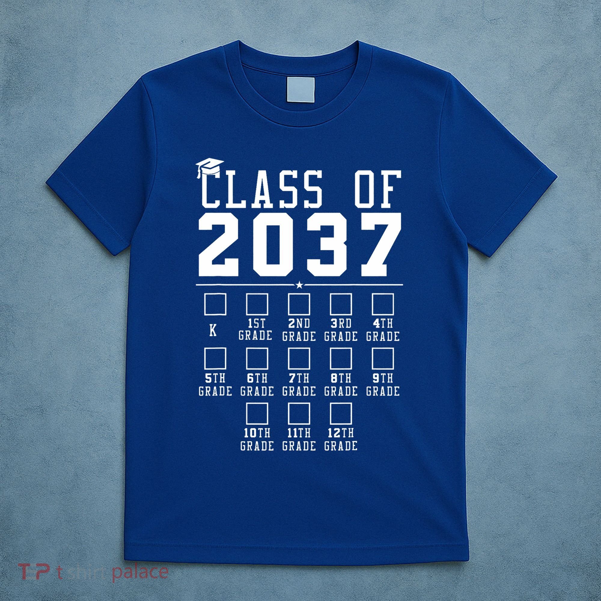 Grow With Me Class Of 2037 Handprint Kindergarten Graduation T-Shirt