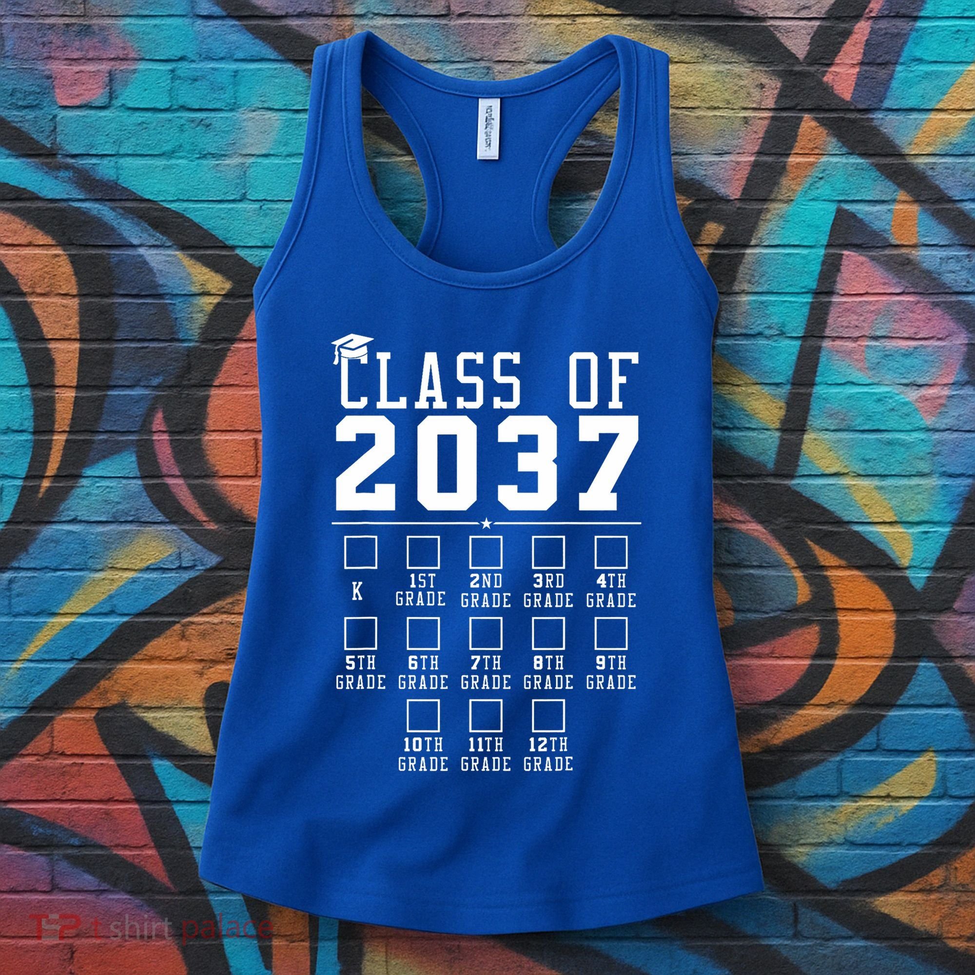 Grow With Me Class Of 2037 Handprint Kindergarten Graduation Women's Tank Top