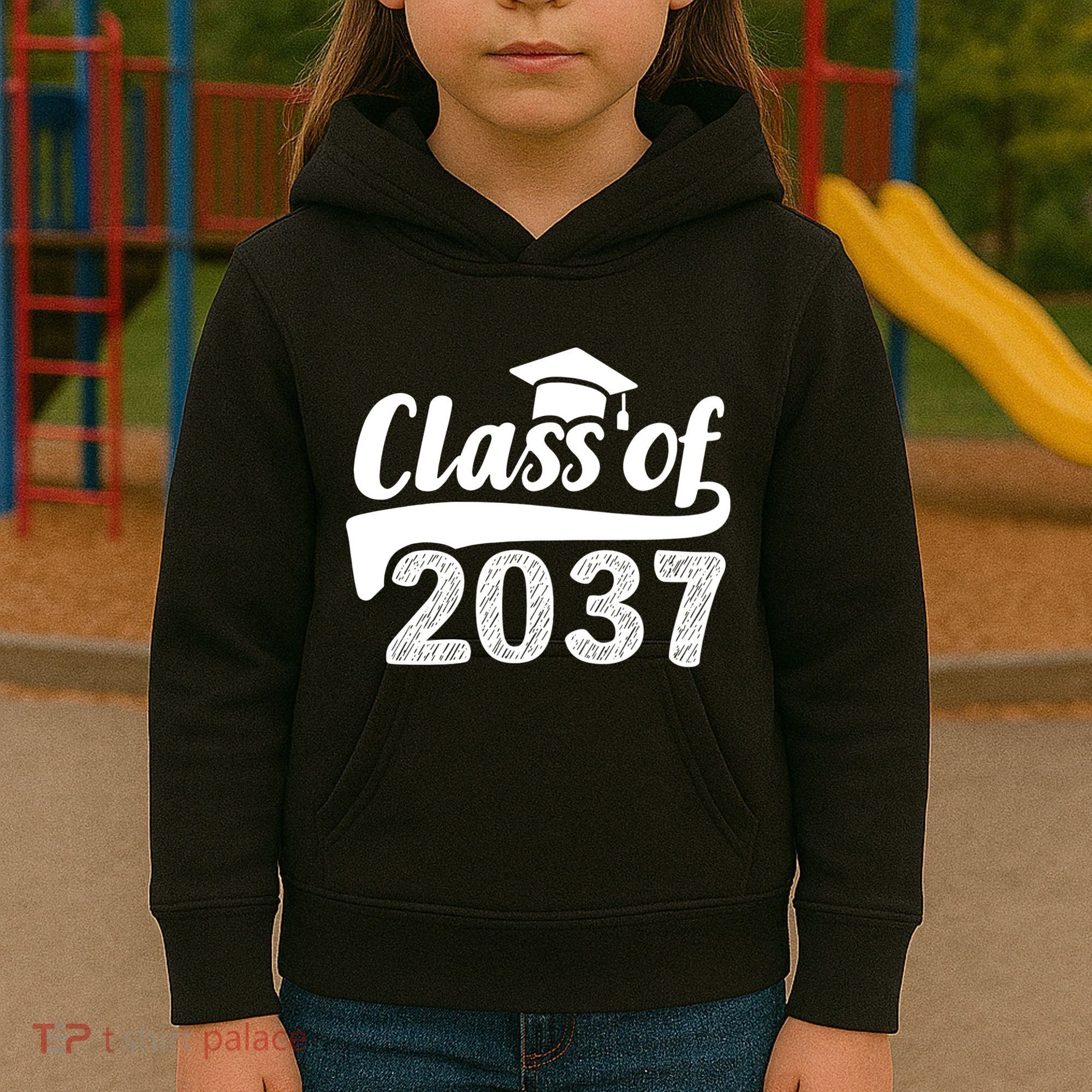 Grow With Me Class Of 2037 Graduation Preschool Kids Hoodie