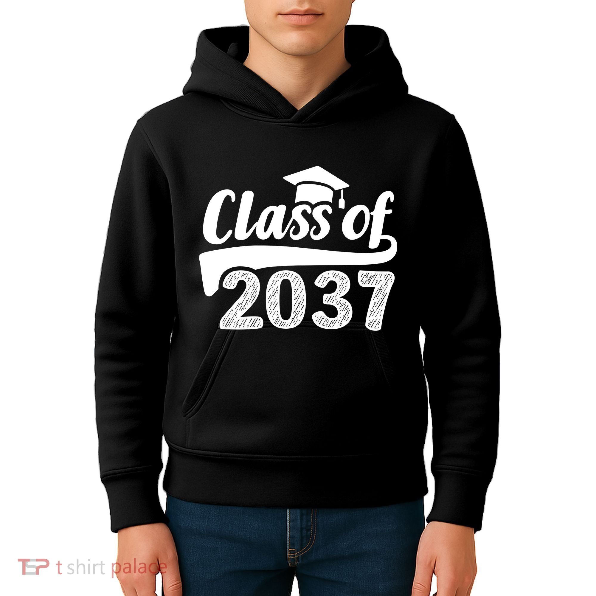 Grow With Me Class Of 2037 Graduation Preschool Kids Hoodie