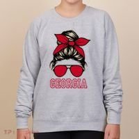 Georgia Women Mom Messy Bun Hair. Women's Sweatshirt thumb 0