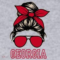 Georgia Women Mom Messy Bun Hair. Women's Sweatshirt thumb 2