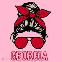 Georgia Women Mom Messy Bun Hair. Coaster thumb 2