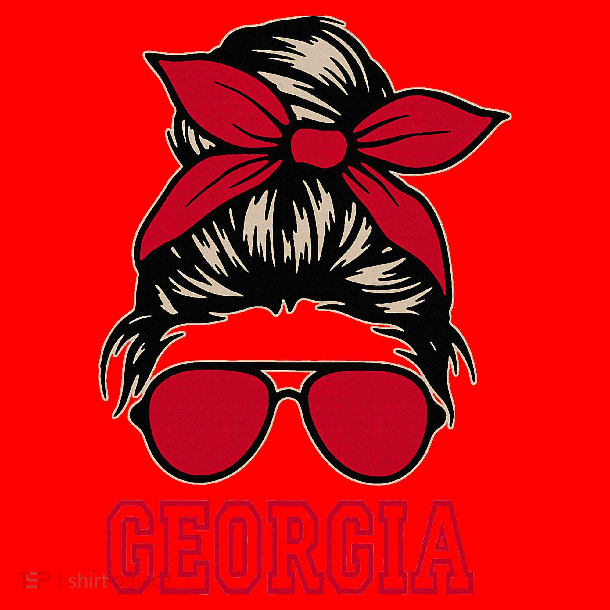 Georgia Women Mom Messy Bun Hair. Santa Hat