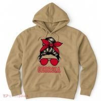 Georgia Women Mom Messy Bun Hair. Hoodie thumb 0