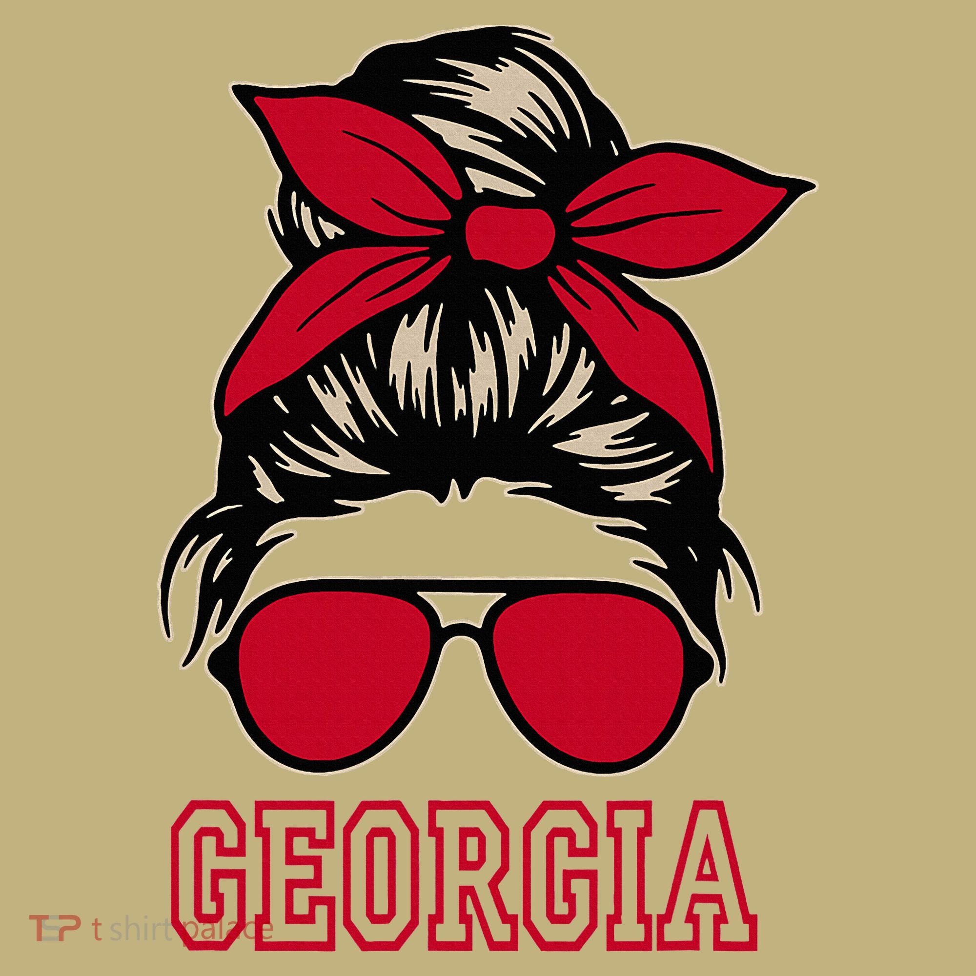 Georgia Women Mom Messy Bun Hair. Sweatshirt