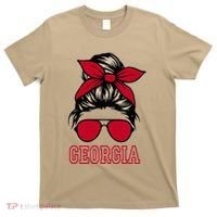 Georgia Women Mom Messy Bun Hair. T-Shirt thumb 0
