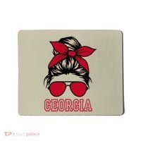Georgia Women Mom Messy Bun Hair. Mousepad thumb 0