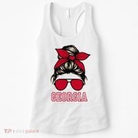 Georgia Women Mom Messy Bun Hair. Women's Tank Top thumb 0